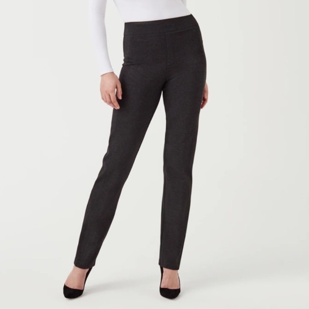 Spanx The Perfect Pant Straight Leg Charcoal Heather Gray Size Medium